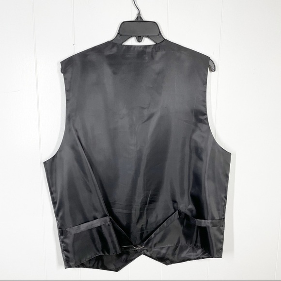 Pierre Cardin Black and Silver Paisley Print Formal Vest Large - Picture 2 of 7
